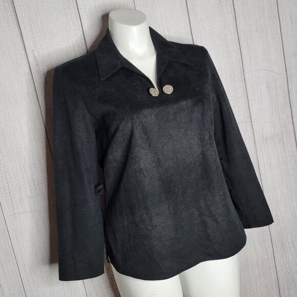 Trego's Tops - Vintage Trego's Westwear Black Western Blouse, size 16